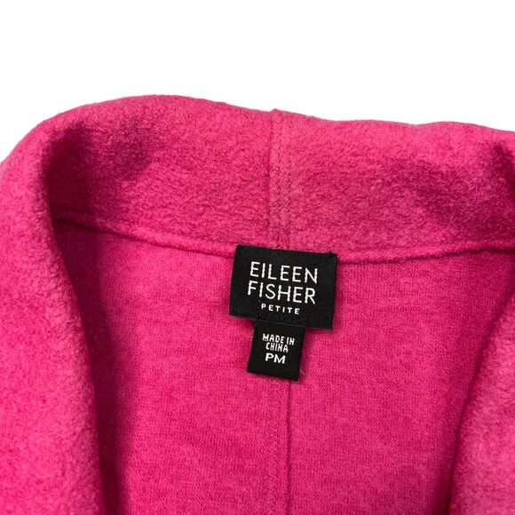 Eileen Fisher Wool Blend One Button Blazer Jacket FLAW Hot Pink MP Medium Petite - Picture 6 of 8